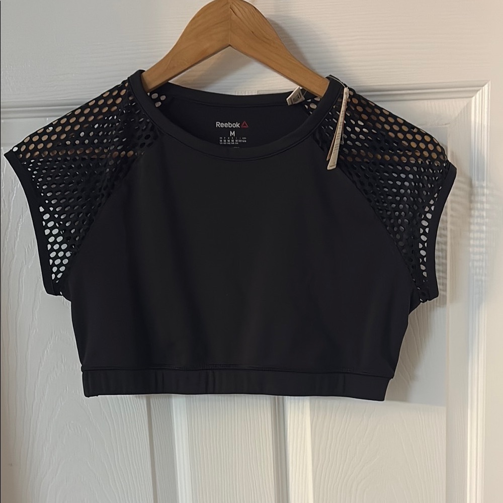 Reebok Black Cut Out Crop Top